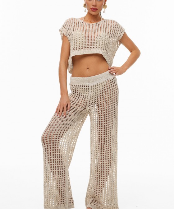 'MAGIC COTTON' ΠΛΕΚΤΟ ΔΙΑΤΡΗΤΟ CROP TOP